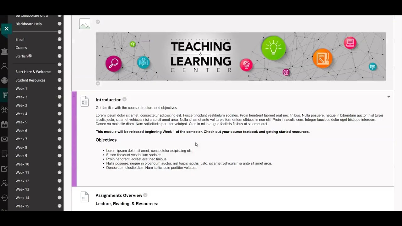 Creating a Learning Module in Blackboard