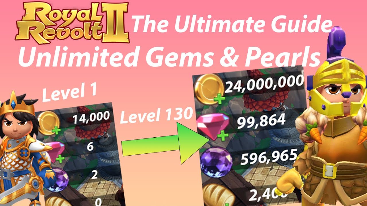 ROYAL REVOLT 2 | THE ULTIMATE GUIDE | Earn more GEMS and PEARLS | @rr2guru