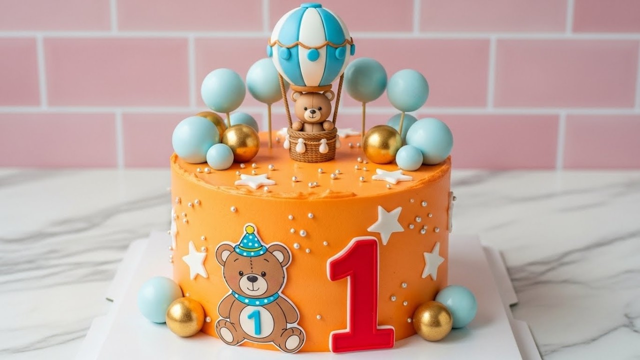 Cute Teddy Bear Birthday Cake Design  1st Birthday Cake Idea
