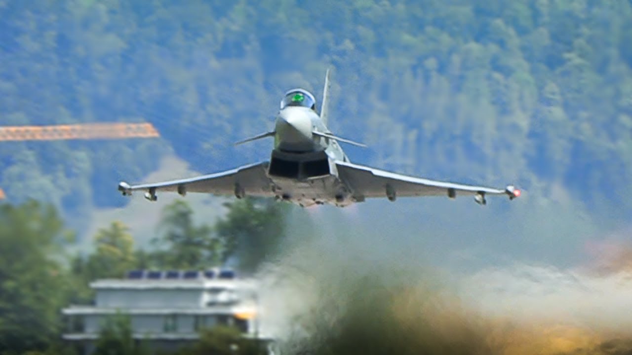 Best Sounding Eurofighter Typhoon Display in the Swiss Alps feat. EPIC Vertical Climb Takeoff!