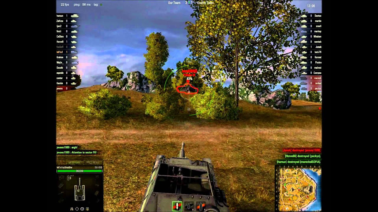 World of tanks Tank destroyer SU-85B gameplay