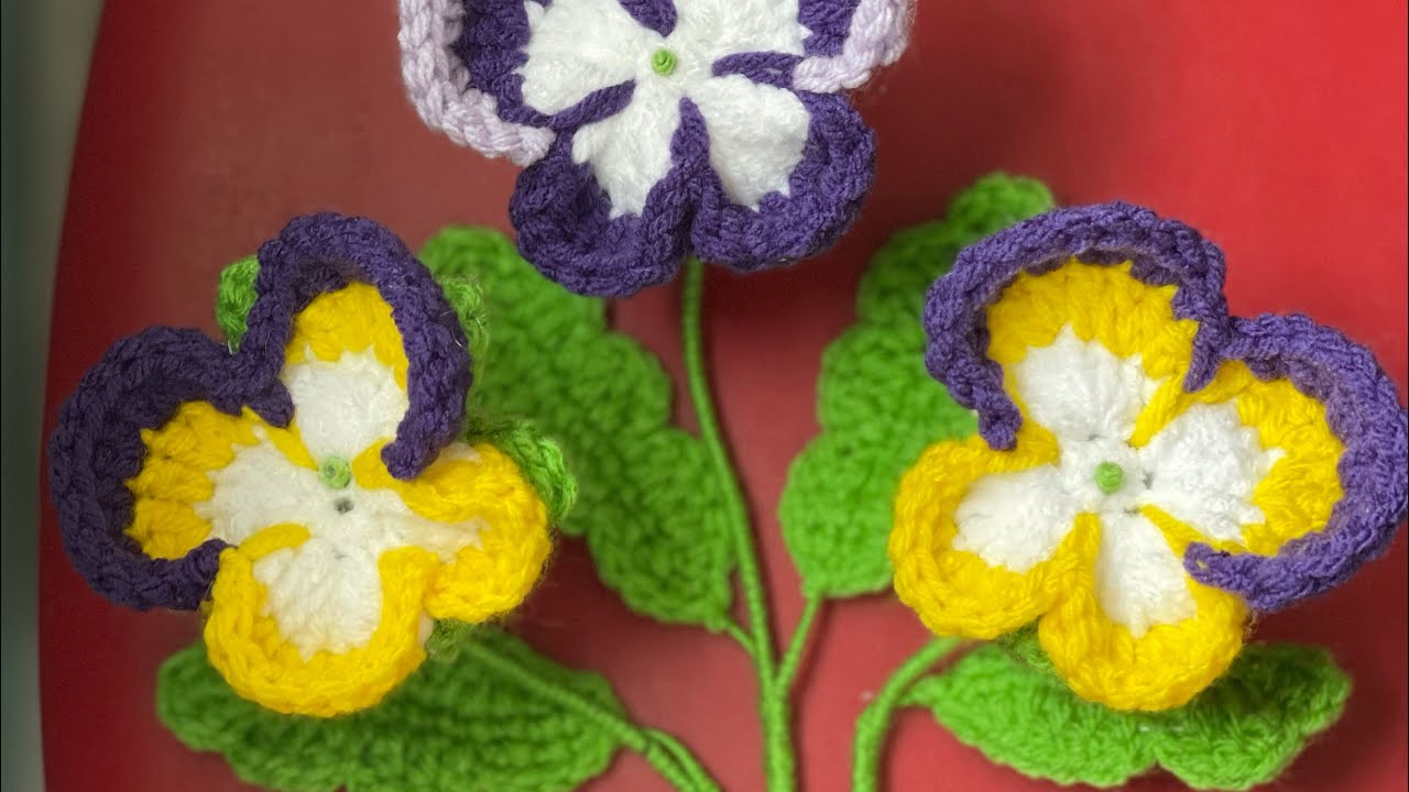 Flor 🌺 de pensamiento 🤔paso a paso 🥰🧶