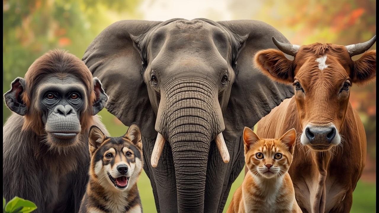 50 Cute Animal Sounds for Kids 🐈🐄 | Learn Animal Names and Sounds Monkey , Cat , cow #AnimalsForKids