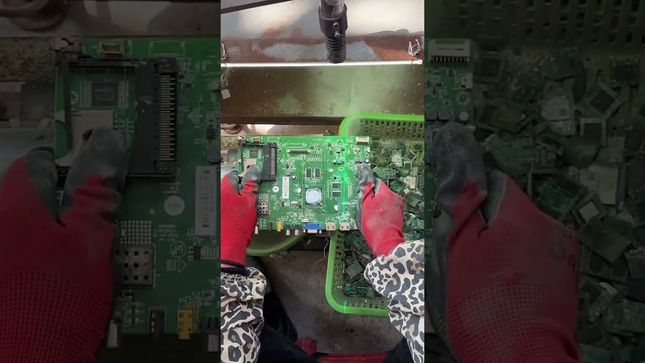 Electronics Recycling: Removal of Valuable Chips from Boards | Cutting Process