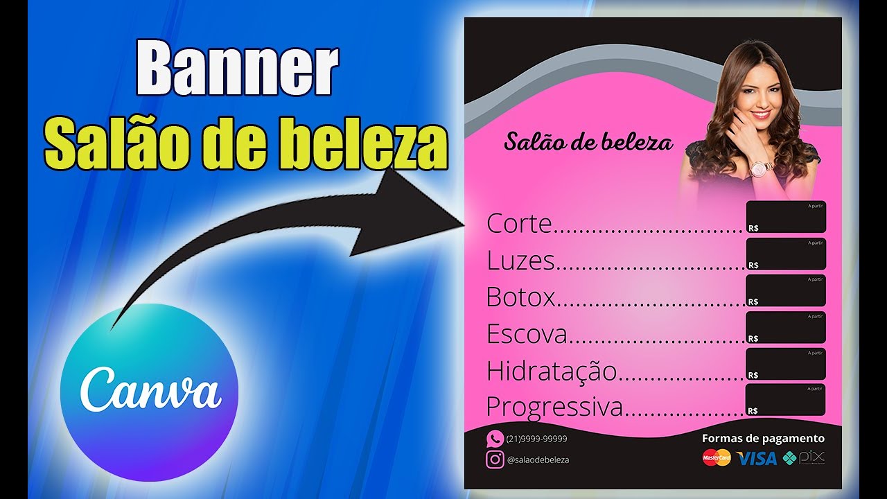 Como criar banner para salão de beleza no Canva.