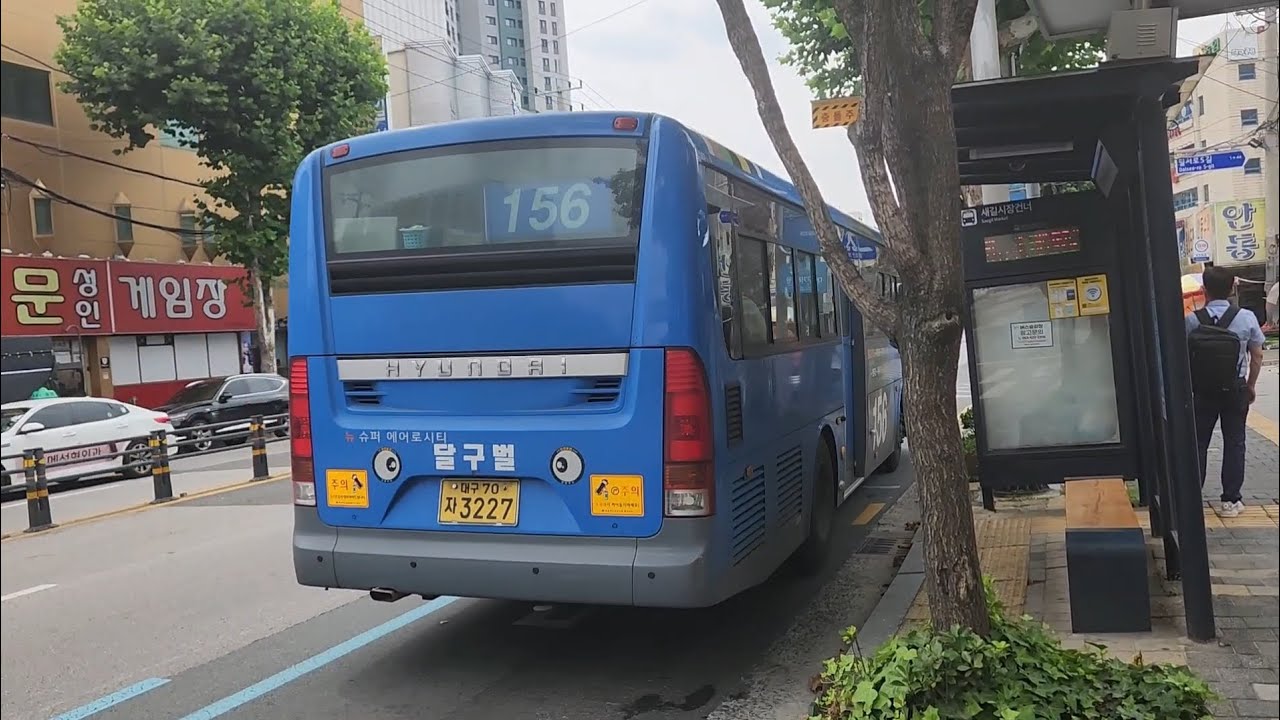 대구 달구벌버스 3227호 156번 버스 주행영상 (칠성시장앞1~새길시장건너)