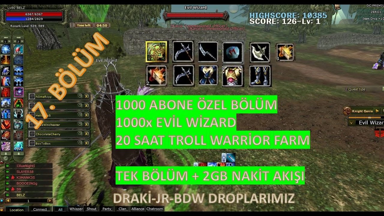SIFIRDAN BP SERİSİ ZERO BÖLÜM 17 | 1000 ABONE ÖZEL 1000x EVİL WİZARD | #FARM #KNIGHT ONLINE