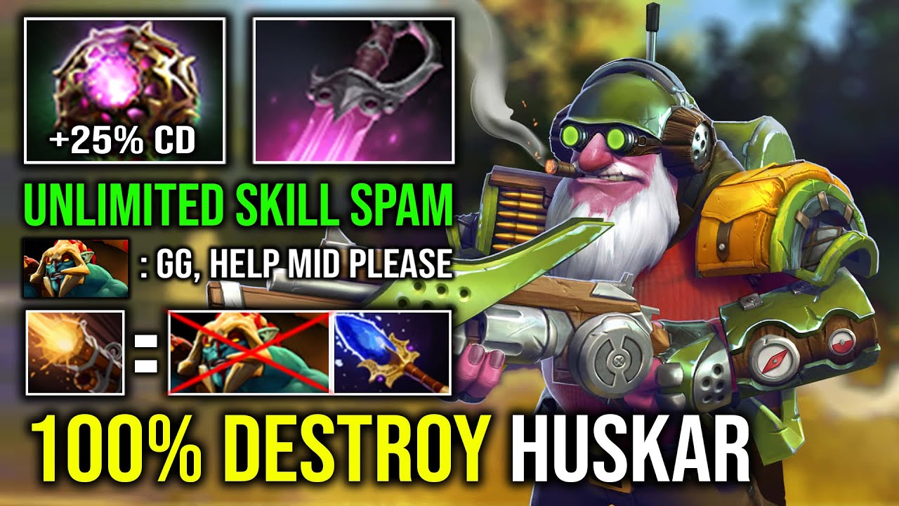 How to 100% Destroy Mid Huskar with Unlimited Skill Spam Octarine Khanda Aghs Sniper Dota 2