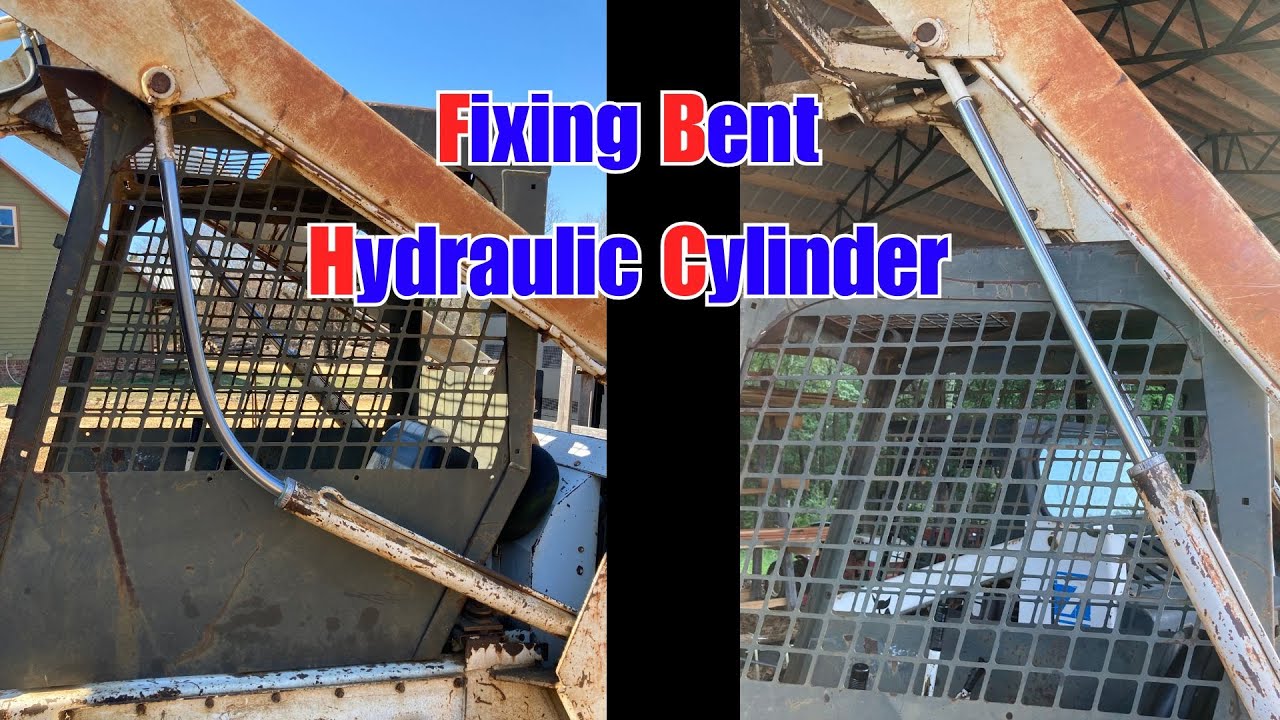 Fixing Bent Hydraulic Cylinder on Bobcat! Machining New Ram!