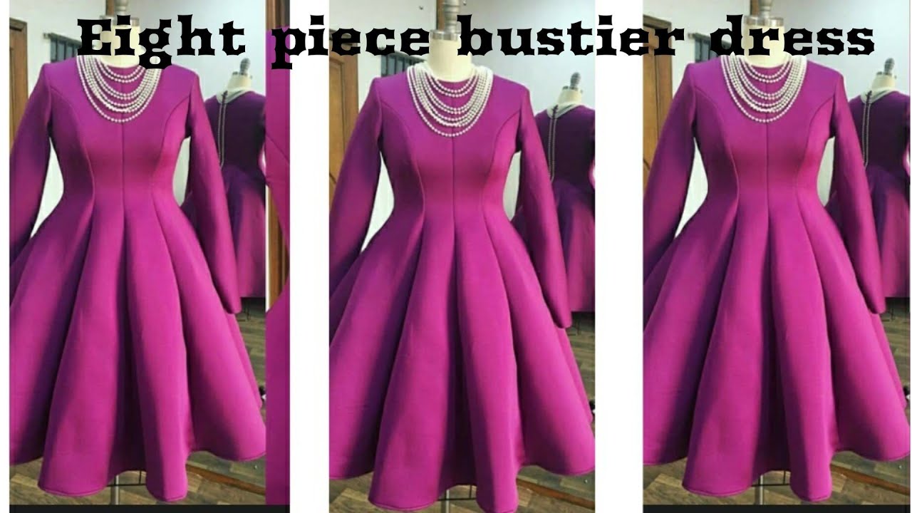 How to cut and sew EIGHT PIECE BUSTIER DRESS
