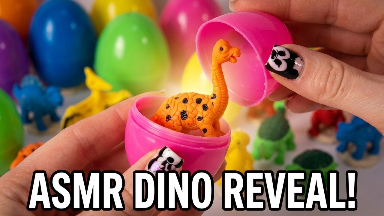 ASMR Surprise Eggs Unboxing | 🦖 COLORFUL DINOSAURS COLLECTION 🤩