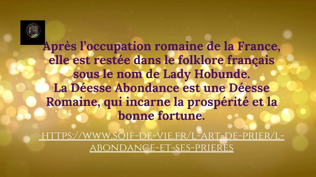 Pri&egrave;re &agrave; l'ange de l'abondance Abundia