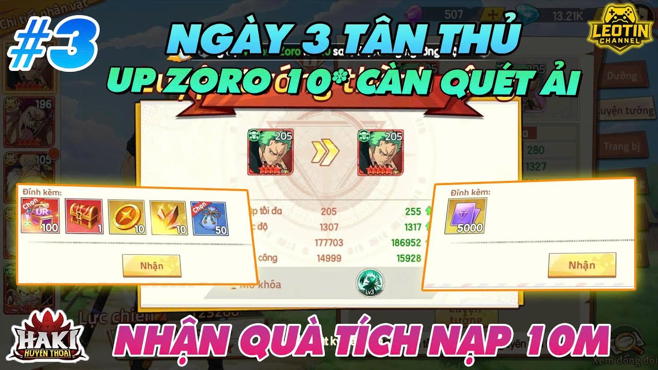 HAKI HUYỀN THOẠI -#3 NẠP 10M ÚP KATATURI 9S ZORO  WANO 10S TĂNG MẠNH LC - SỨC MẠNH CỦA ZORO CÀY CHAY