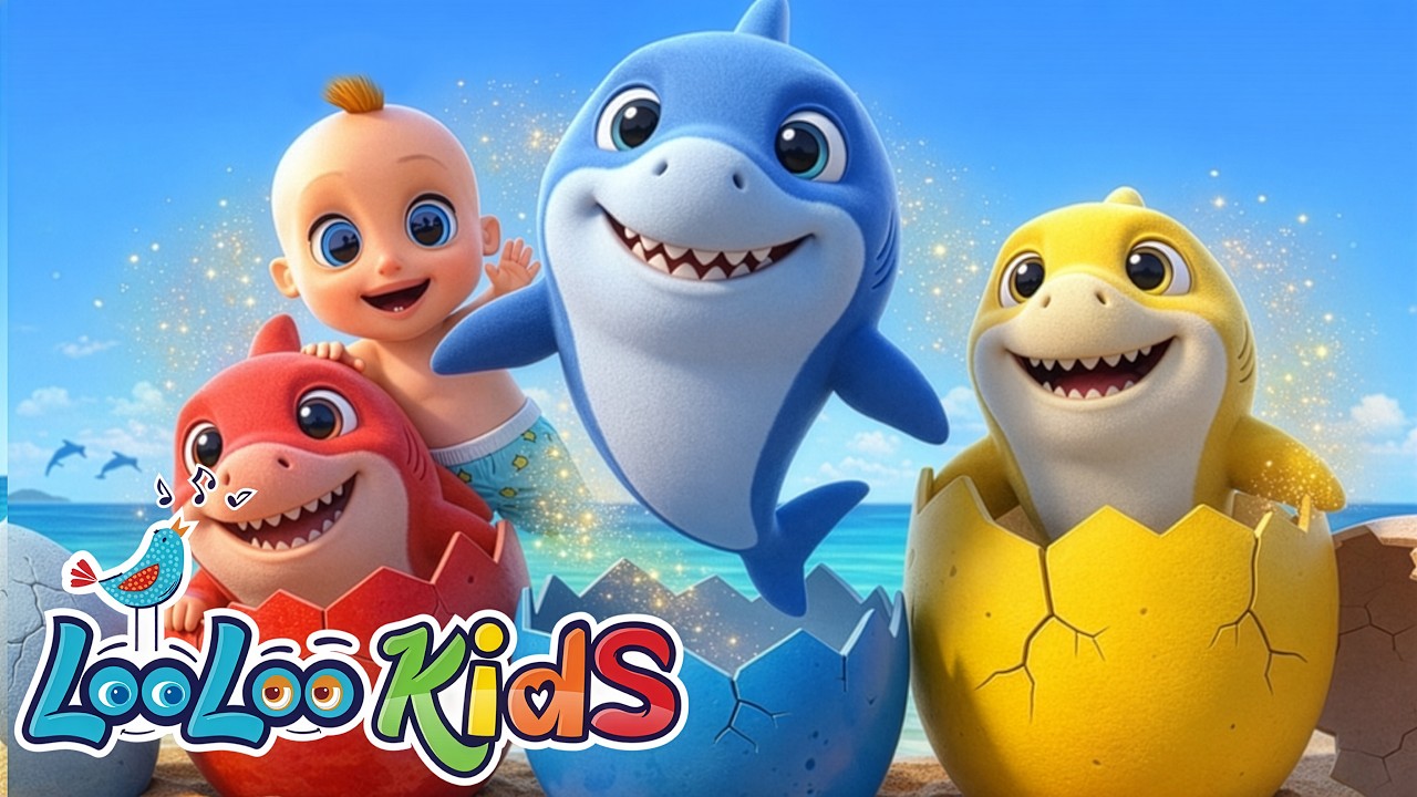 Baby Shark Surprise Eggs (Part 2) Learn Colors 🔴Nursery Rhymes & Kids Songs 🔵 LooLoo Kids