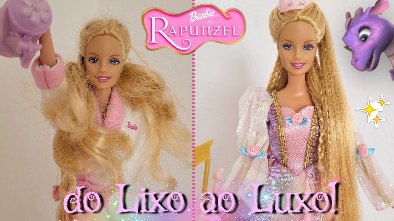 Transformação Boneca Barbie Princesa Rapunzel 🪻 do Lixo ao Luxo Makeover