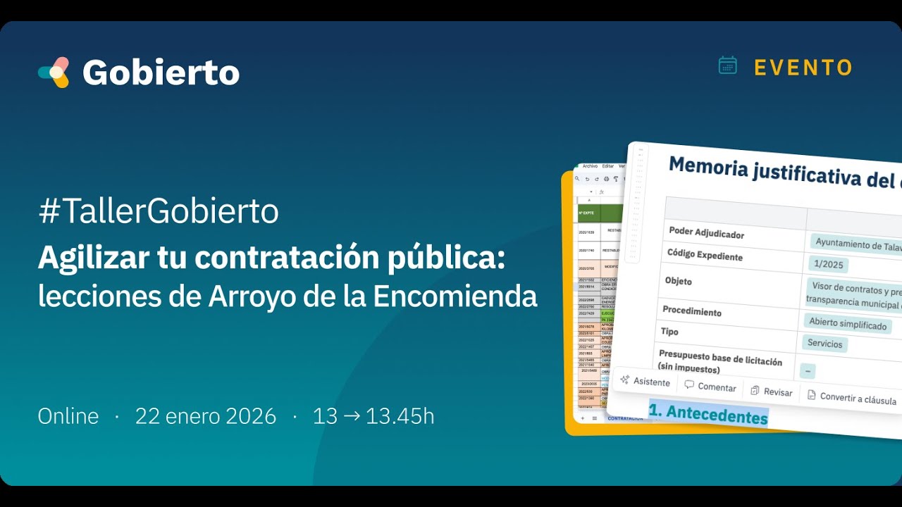 #TallerGobierto Agilizar tu contratación pública: Lecciones de Arroyo de la Encomienda