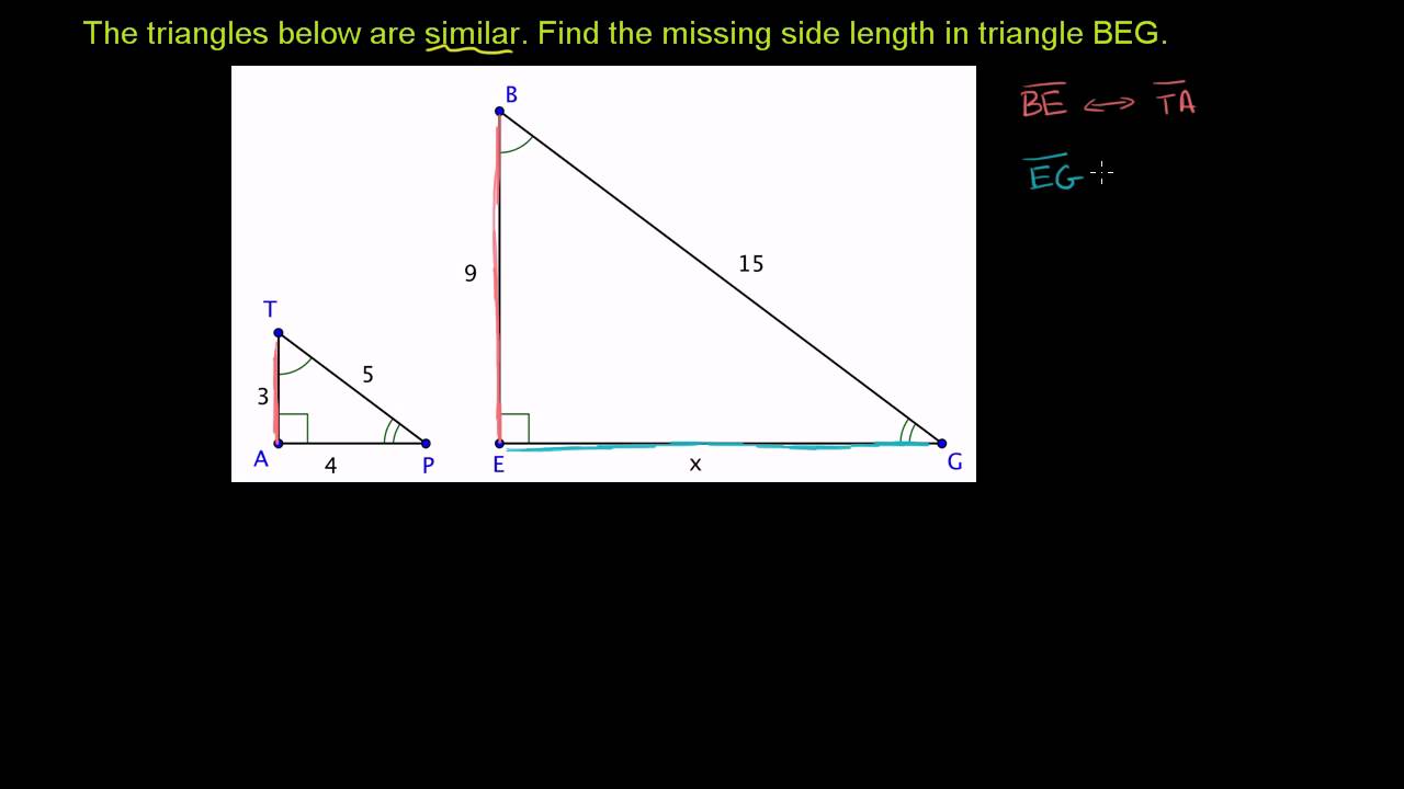 Missing Measurements for Similar Triangles