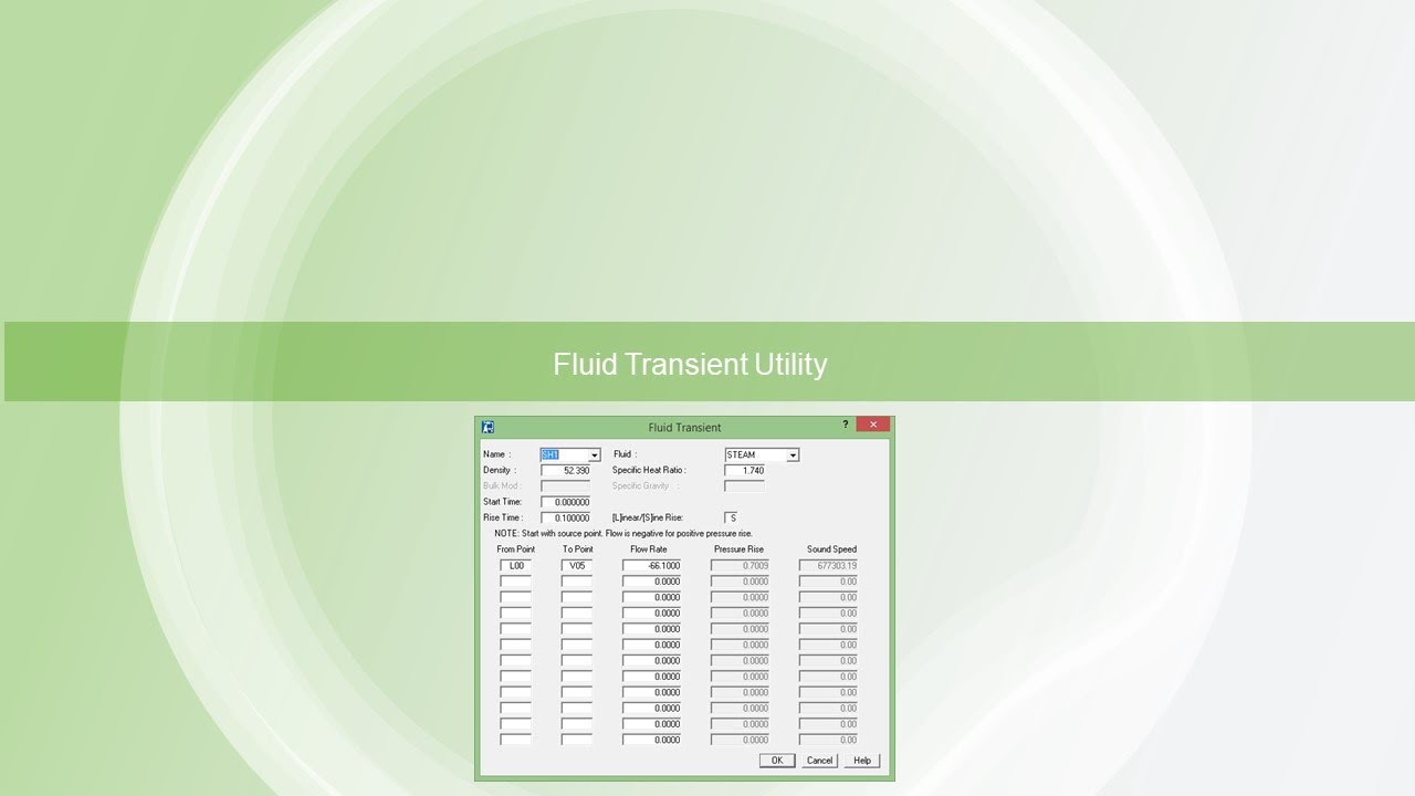 AutoPIPE's Fluid Transient Utility
