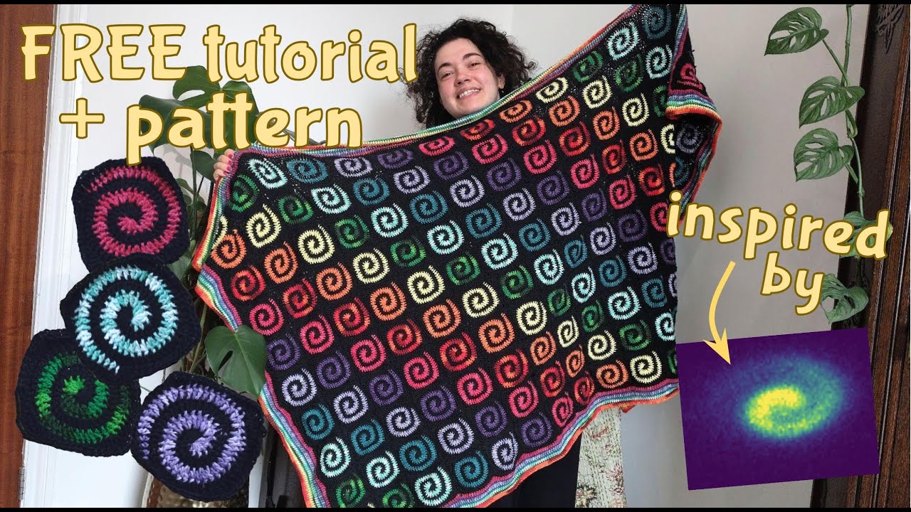 Making A spiral🌀 blanket (+ FREE pattern) inspired by the Milky Way 🌌✨