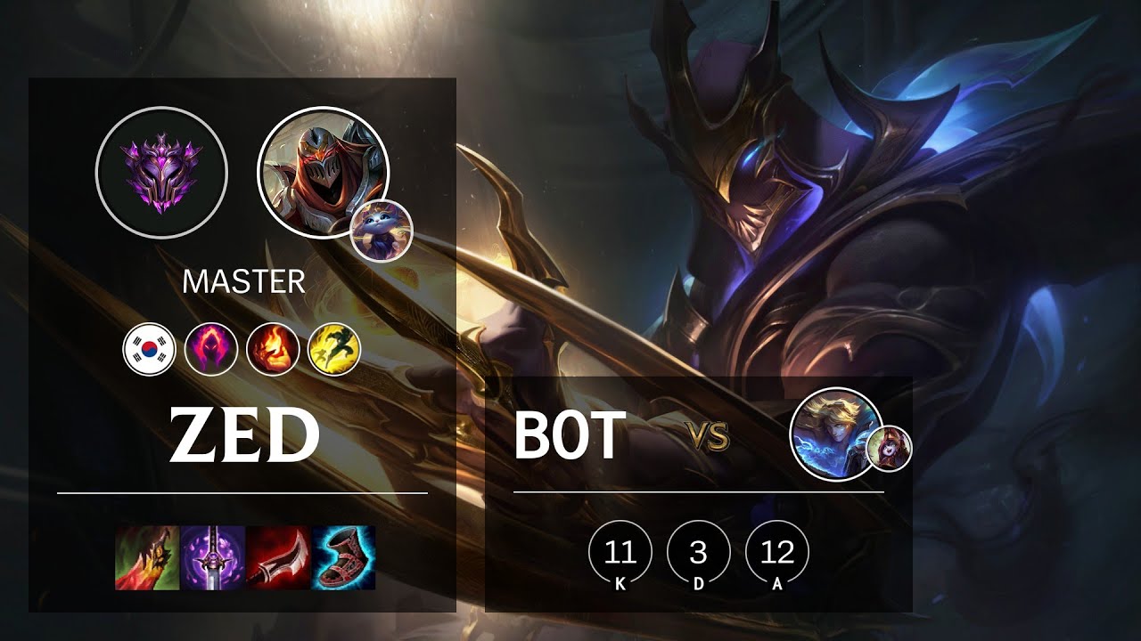 Zed Bot vs Ezreal - KR Master Patch 10.18