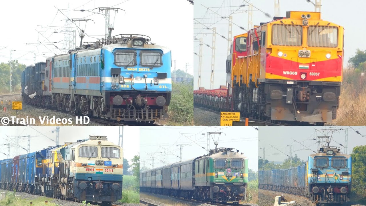 Indian Railways GOODS TRAINS | Powerful Diesel vs Electric Freight Train | Best Malgadi Train Videos