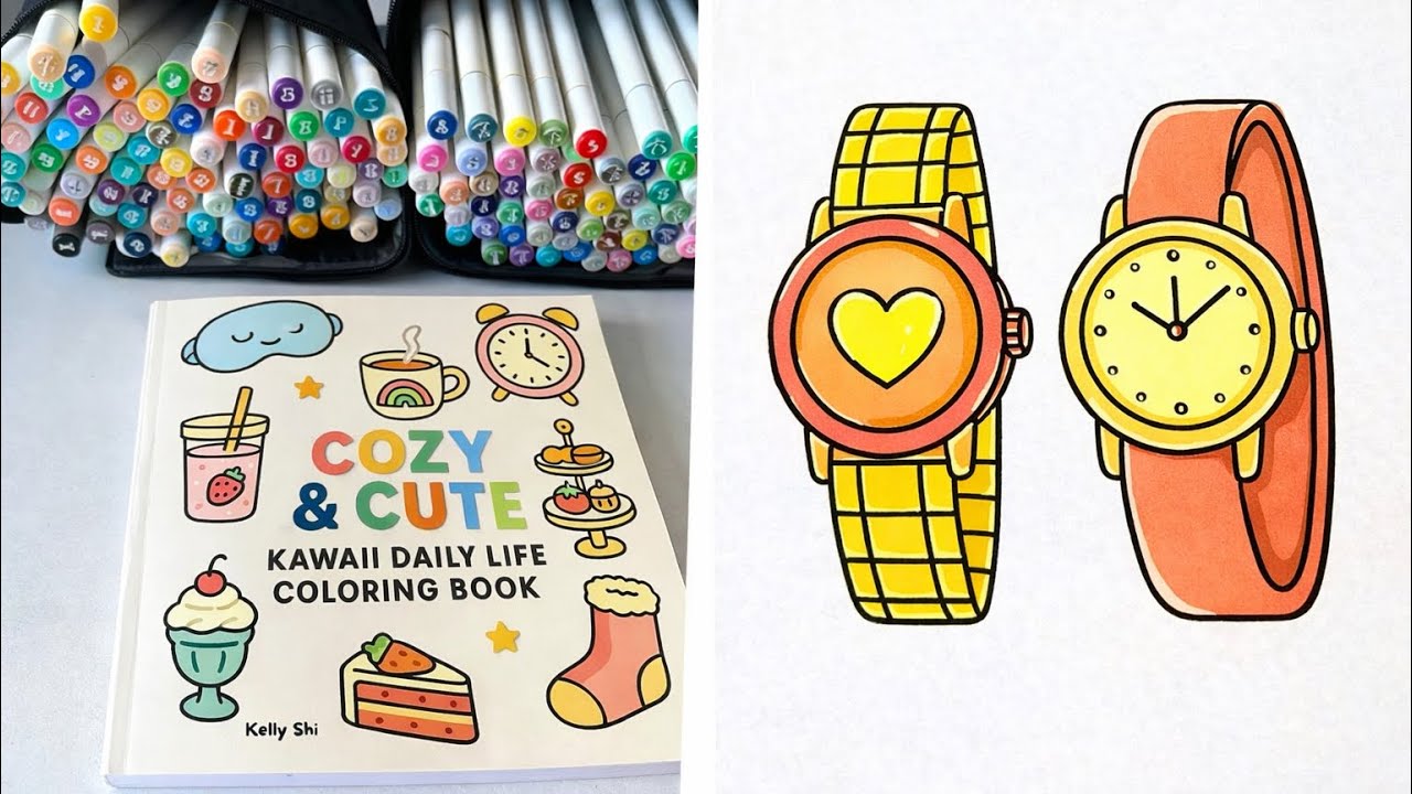 Relaxing Watch Coloring | Cozy ASMR Coloring for Stress Relief 