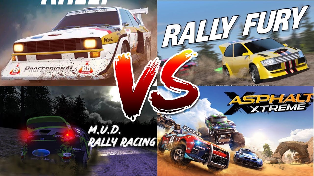 CarX Rally VS Rally Fury VS M.U.D Rally VS Asphalt Xtreme Rally