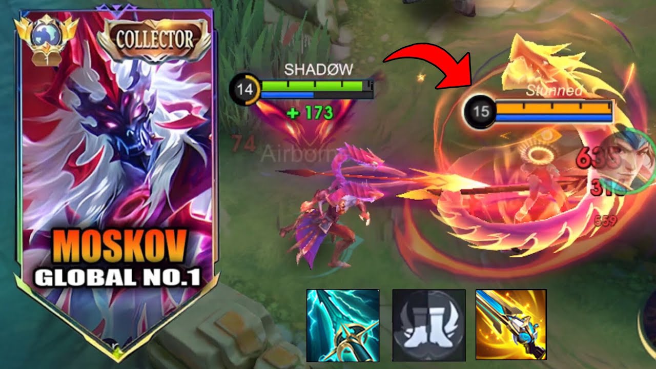 WTF DAMAGE!! BEST 1 HIT BUILD MOSKOV 2025 (recommended build and emblem)- MLBB!!