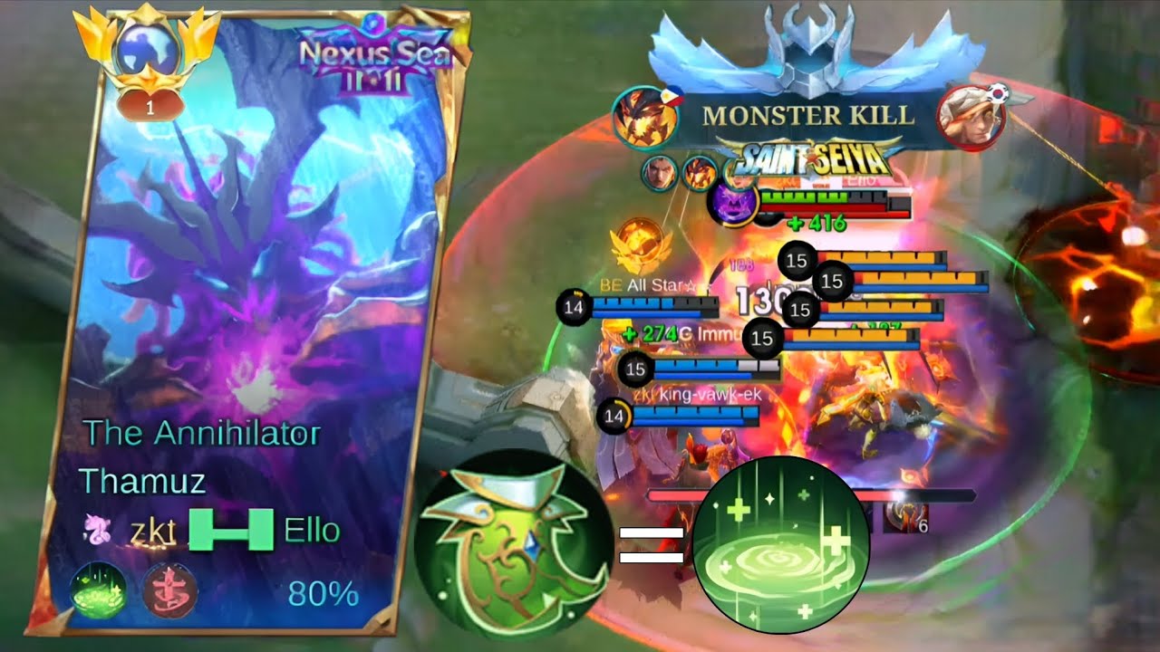 THAMUZ UNLIMITED HEAL BUILD GAMEPLAY ( full watch ) MLBB