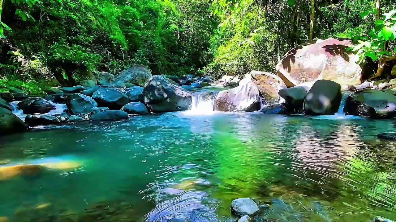 Clear river water sounds to reduce stress