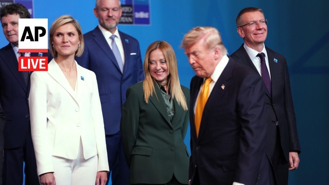 LIVE: Trump and NATO leaders pose for a group photo during summit in Turkey