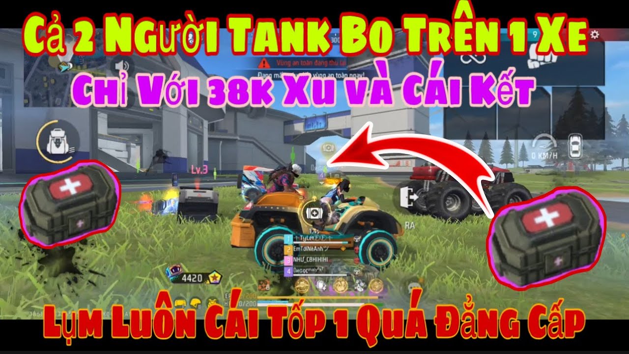 [Freefire] Cả 2 Người Tank Bo Trên 1 Xe Chỉ Với 38k xu Và Cái Kết Lụm Luôn Cái Tốp 1 Quá Đẳng Cấp