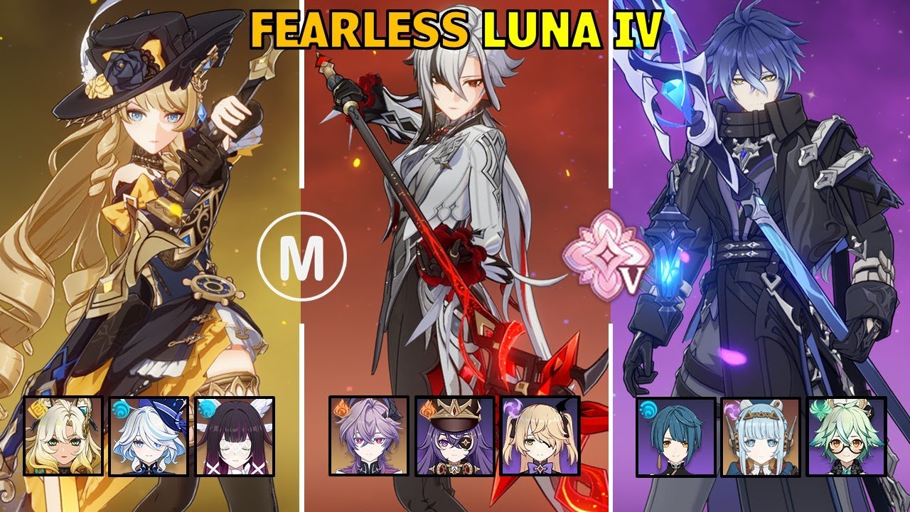 C2 Navia & C1 Arlecchino & C2 Flins - Fearless Stygian Onslaught Luna IV Genshin Impact