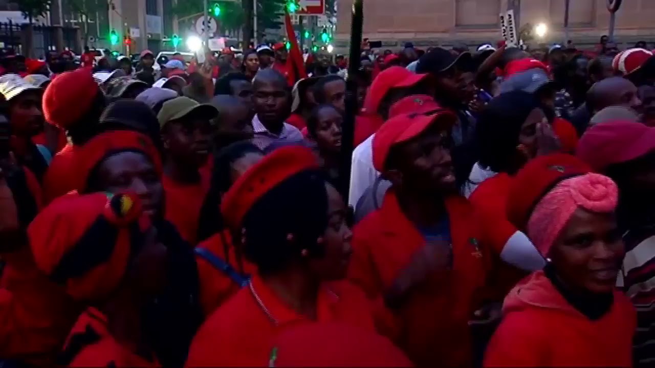 Malema addresses EFF supporters outside the North Gauteng High Court