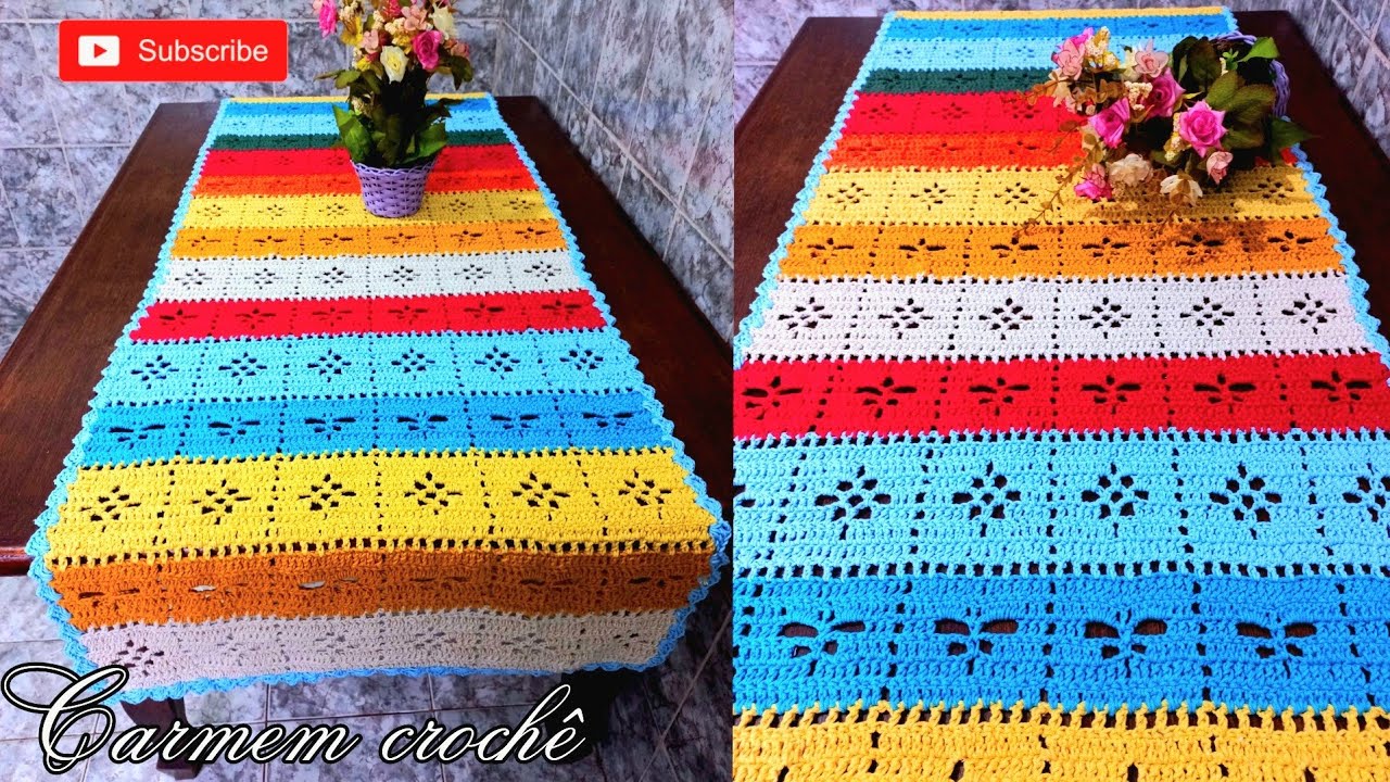 COMO FAZER UM LINDO CAMINHO DE MESA USANDO SOBRAS DE FIOS PASSO A PASSO COMPLETO 😱❤️😱