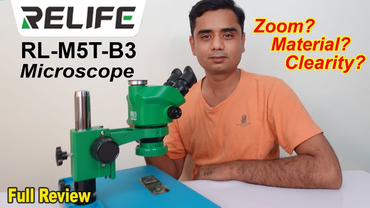 RELIFE RL-M5T-B3 Trinocular Stereo Microscope 7X-50X Zoom For Mobile Phone Repairing