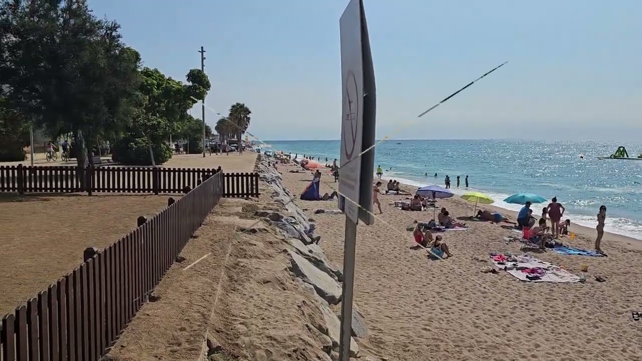 Pineda de mar, beachwalk, strandwandeling Juli 2024 Spanje
