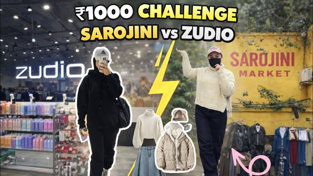 ₹1000 Budget Fashion Battle | Sarojini vs Zudio #sarojininagarmarket #zudioshoppingvlog 