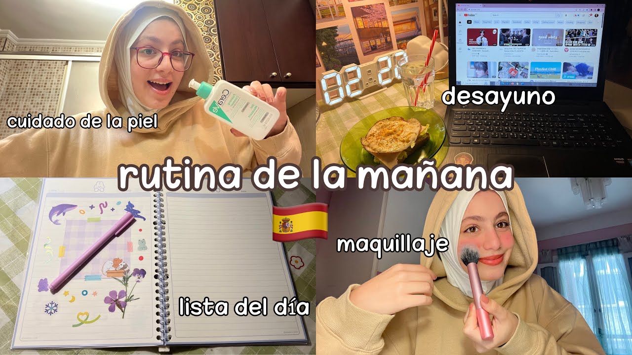 روتيني الصباحي | اتكلمت اسباني طول اليوم 🇪🇸 عناية بالبشرة 🧼 اكل صحي 🥬 قائمه المهام ✏️