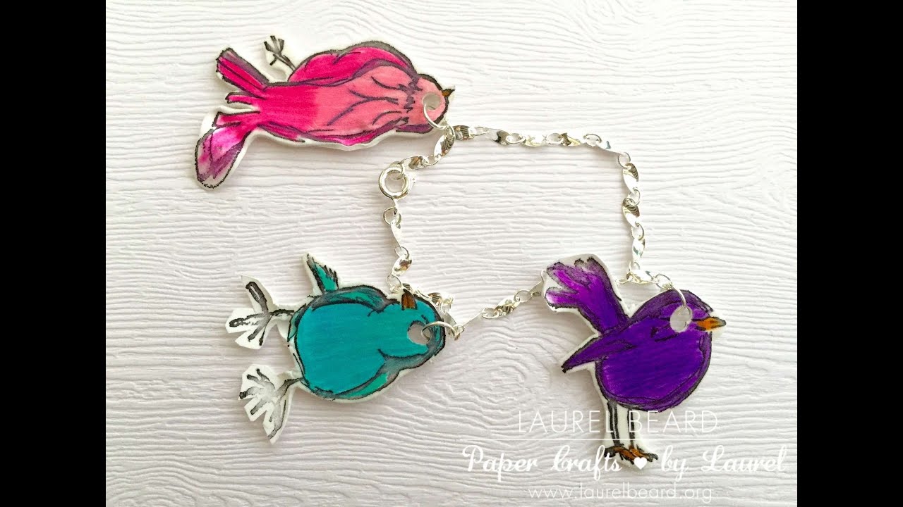 Shrinky Dink DIY Bracelet - Shrink Plastic / Ranger stamps