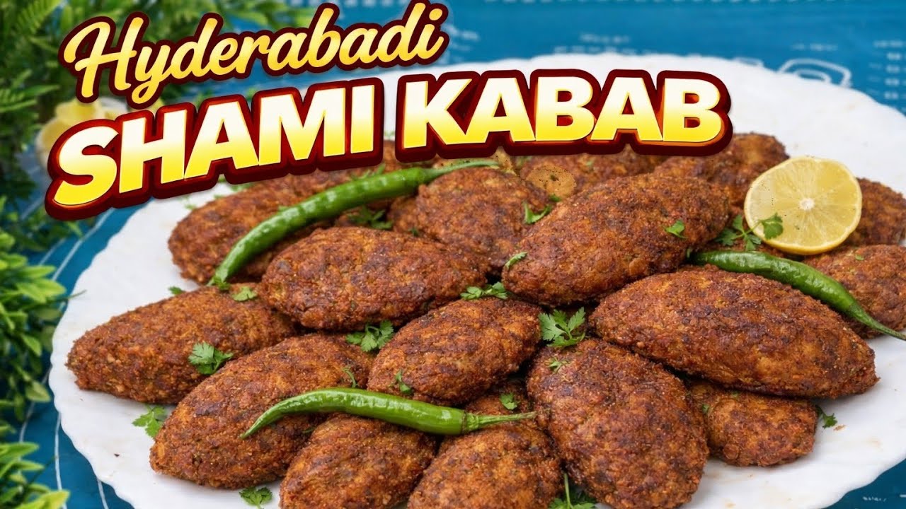 Hyderabadi Shami Kebab Hyderabad’s favorite comfort kebab — juicy, spicy, and full of desi flavor
