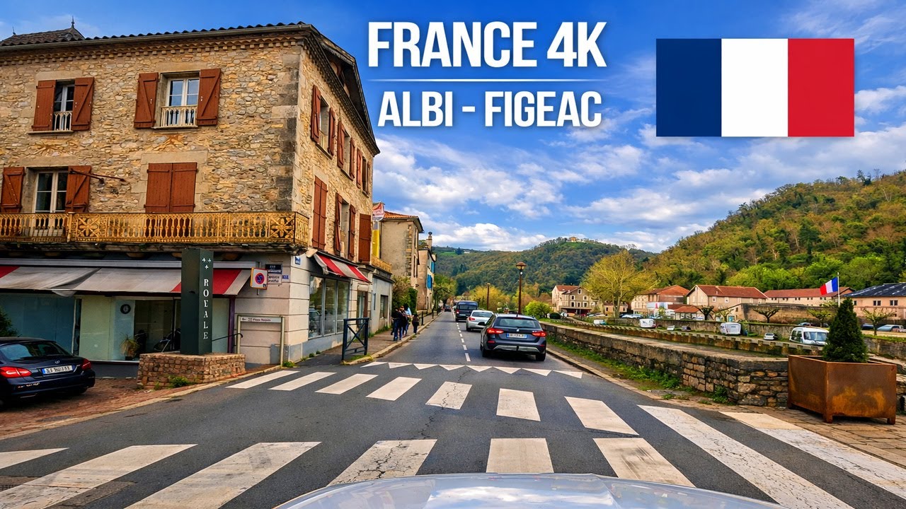 🚗 Relaxing Real-Time Drive in France | Albi → Figeac 🌿 (No Talking)