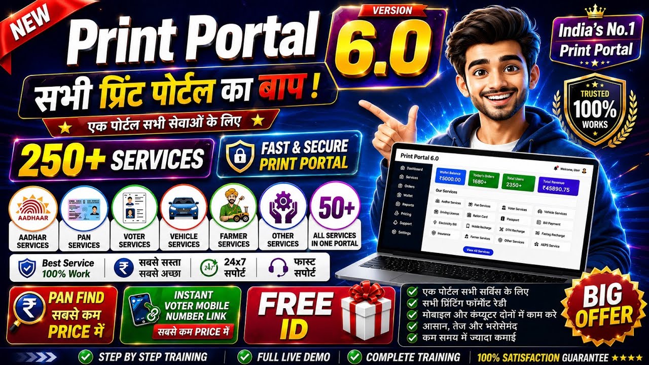 New Aadhar print portal| pan find print portal| print portal id free| ucl print portal id 2026|