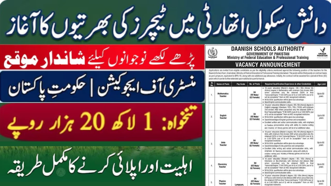danish school jobs 2026 || educator jobs in punjab 2026 || latest government job vanacies