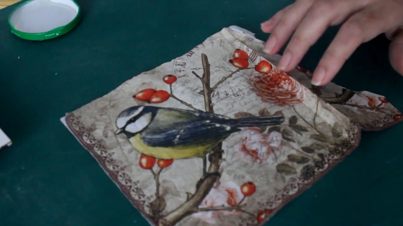 C&oacute;mo hacer un cuadrito con decoupage en relieve - Decoupage with Relief