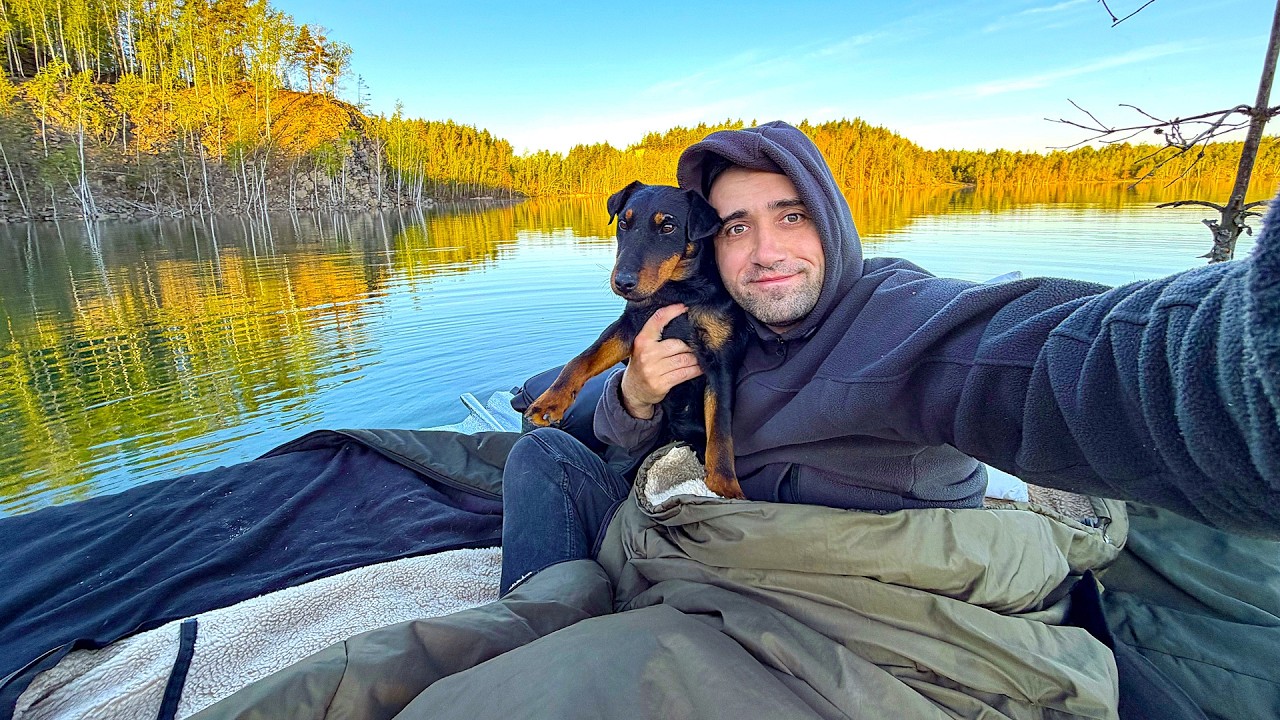 24 HOURS on an AIR MATTRESS in the Middle of a QUARRY! Underwater Crayfish Hunting