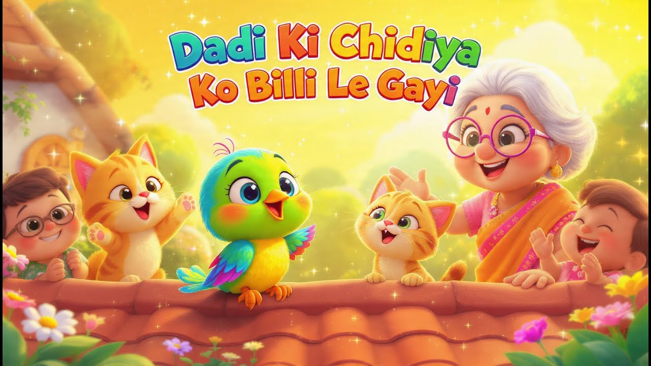 Dadi Ki Chidiya Ko Billi Le Gayi | Fun Hindi Nursery Rhyme for Kids | Animated Song for baby|