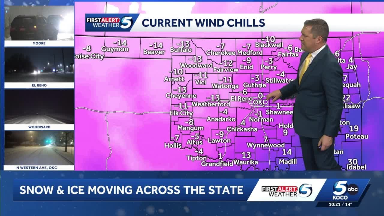 Oklahoma Winter Storm Update: First wave of winter storm continues to track across the state