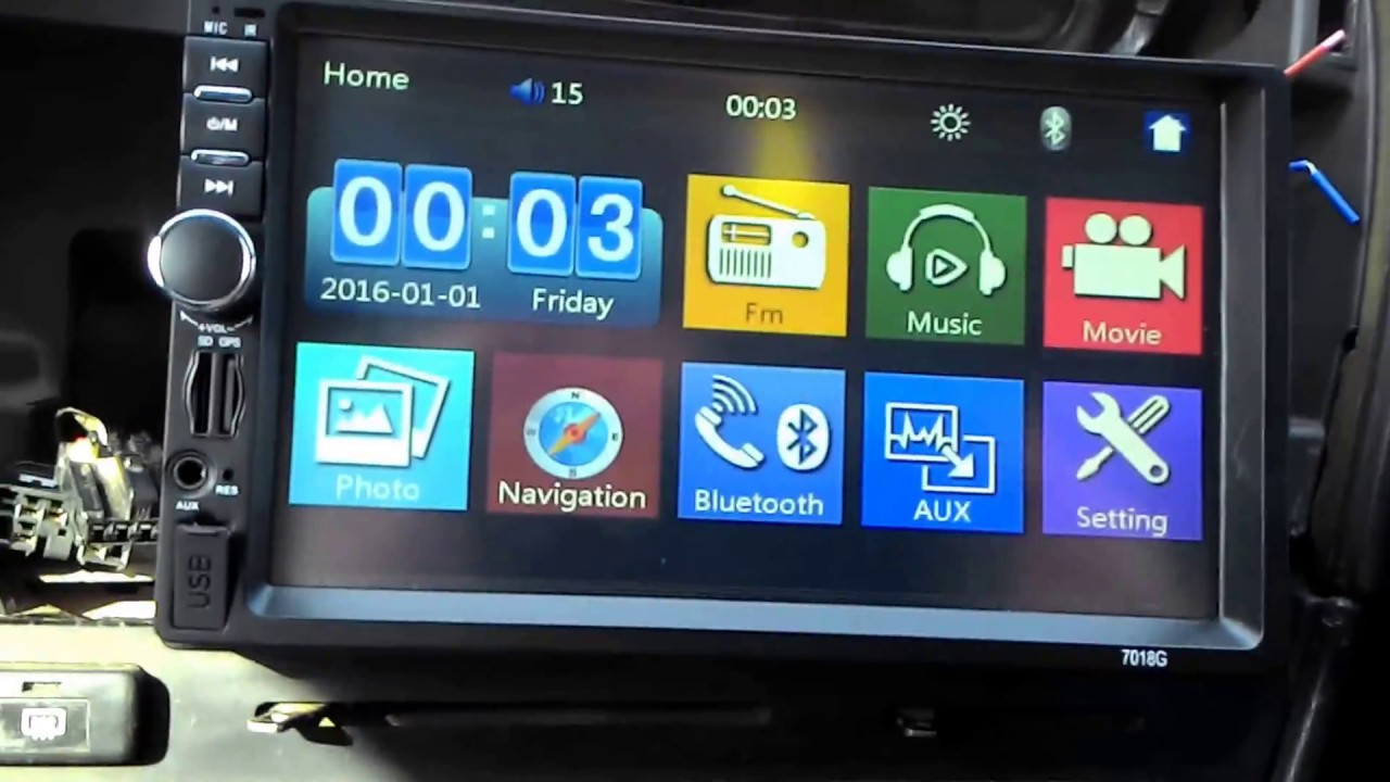 Китайская магнитола Car MP5 Player 7010 G. Пробная установка.