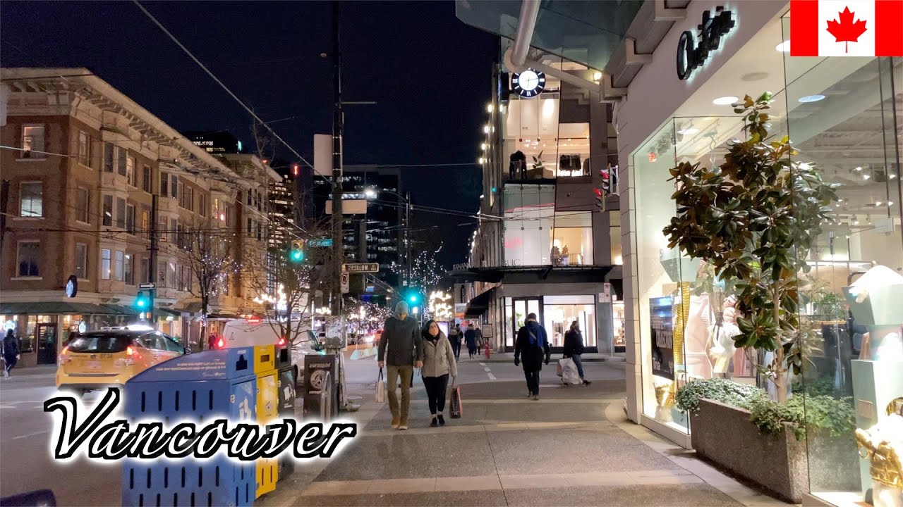 🇨🇦【4K】Vancouver Night Walk - West End District to Downtown (February 2021)